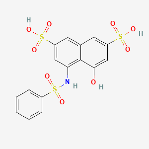 molecular formula C16H13NO9S3 B1606456 4-Hydroxy-5-[(phenylsulphonyl)amino]naphthalene-2,7-disulphonic acid CAS No. 83-22-7