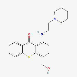 molecular formula C21H24N2O2S B1606465 9H-Thioxanthen-9-one, 4-(hydroxymethyl)-1-[[2-(1-piperidinyl)ethyl]amino]- CAS No. 16140-27-5
