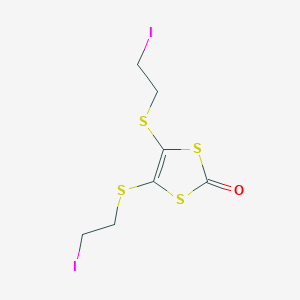 molecular formula C7H8I2OS4 B160650 4,5-Bis(2-iodoethylsulfanyl)-1,3-dithiol-2-one CAS No. 128258-76-4