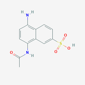 molecular formula C12H12N2O4S B1606581 8-Acetamido-5-aminonaphthalene-2-sulfonic acid CAS No. 85-76-7