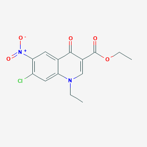 molecular formula C14H13ClN2O5 B1606589 Ethyl 7-chloro-1-ethyl-6-nitro-4-oxo-1,4-dihydro-3-quinolinecarboxylate CAS No. 70186-33-3
