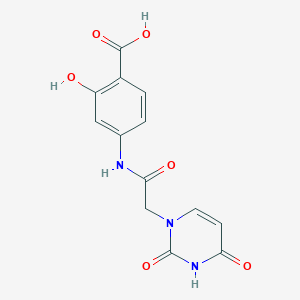 molecular formula C13H11N3O6 B1606625 4-(((2,4-dioxo-3,4-dihydro-1(2H)-pyrimidinyl)acetyl)amino)-2-hydroxybenzoic acid CAS No. 4116-42-1