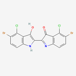 molecular formula C16H6Br2Cl2N2O2 B1606642 5-Bromo-2-(5-bromo-4-chloro-1,3-dihydro-3-oxo-2H-indol-2-ylidene)-4-chloro-1,2-dihydro-3H-indol-3-one CAS No. 29245-44-1