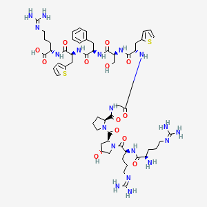 molecular formula C56H83N19O13S2 B1606645 Arginyl-hydroxyprolyl-prolyl-glycyl-(2-thienyl)alanyl-seryl-phenylalanyl-2-(thienyl)alanyl-arginine CAS No. 103412-36-8