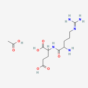 molecular formula C13H25N5O7 B1606669 Acetic acid;2-[[2-amino-5-(diaminomethylideneamino)pentanoyl]amino]pentanedioic acid CAS No. 79220-32-9