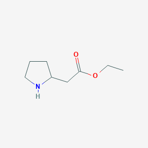 molecular formula C8H15NO2 B1606670 Ethyl 2-(pyrrolidin-2-yl)acetate CAS No. 5027-77-0