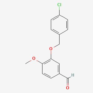 molecular formula C15H13ClO3 B1606681 3-[(4-Chlorobenzyl)oxy]-4-methoxybenzaldehyde CAS No. 423156-83-6
