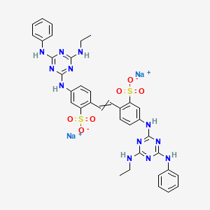 molecular formula C36H34N12Na2O6S2 B1606729 Disodium bisethylphenyltriaminotriazine stilbenedisulfonate CAS No. 24565-13-7
