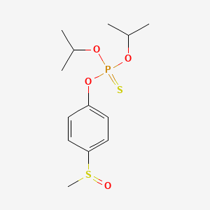 molecular formula C13H21O4PS2 B1606764 O,O-Bis(1-methylethyl) O-(4-(methylsulfinyl)phenyl) phosphorothioate CAS No. 74-60-2