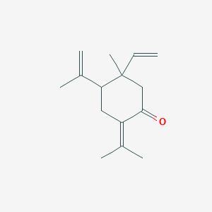 molecular formula C15H22O B1606799 4-Isopropenyl-5-methyl-2-(1-methylethylidene)-5-vinylcyclohexanone CAS No. 20303-60-0