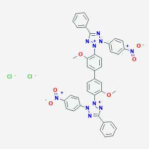 molecular formula C40H30ClN10O6+ B160682 2-[2-Methoxy-4-[3-methoxy-4-[3-(4-nitrophenyl)-5-phenyltetrazol-3-ium-2-yl]phenyl]phenyl]-3-(4-nitrophenyl)-5-phenyltetrazol-3-ium;chloride CAS No. 298-83-9