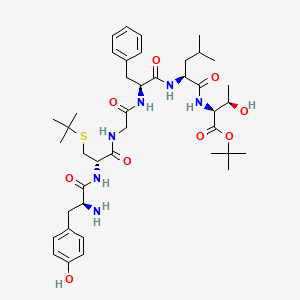 molecular formula C41H62N6O9S B1606899 Tyrosyl-cysteinyl(stbu)-glycyl-phenylalanyl-leucyl-threonyl(O-t-butyl) CAS No. 131766-24-0