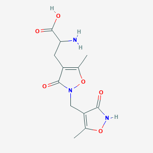 molecular formula C12H15N3O6 B160696 alpha-Amino-2-(3-hydroxy-5-methyl-4-isoxazolyl)methyl-5-methyl-3-oxo-4-isoxazoline-4-propionic acid CAS No. 131417-67-9