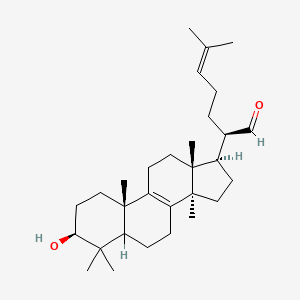 molecular formula C30H48O2 B1606989 (2R)-2-[(3S,10S,13R,14R,17R)-3-hydroxy-4,4,10,13,14-pentamethyl-2,3,5,6,7,11,12,15,16,17-decahydro-1H-cyclopenta[a]phenanthren-17-yl]-6-methylhept-5-enal CAS No. 96574-03-7