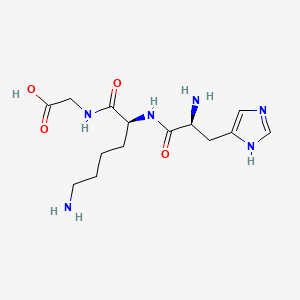 molecular formula C14H24N6O4 B1606999 Glycine, N-(N2-L-histidyl-L-lysyl)- CAS No. 62024-09-3