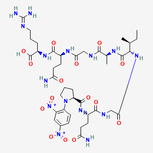 molecular formula C40H61N15O15 B1607035 N2-(N2-(N-(N-(N-(N-(N2-(1-(2,4-Dinitrophenyl)-L-prolyl)-L-glutaminyl)glycyl)-L-isoleucyl)-L-alanyl)glycyl)-L-glutaminyl)-D-arginine CAS No. 63014-08-4