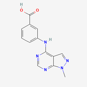 molecular formula C13H11N5O2 B1607062 3-[(1-methyl-1H-pyrazolo[3,4-d]pyrimidin-4-yl)amino]benzoic acid CAS No. 361986-58-5