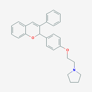 molecular formula C27H27NO2 B160709 2-(4-(2-Pyrrolidinoethoxy)phenyl)-3-phenyl-2H-1-benzopyran CAS No. 130378-74-4