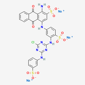 Trisodium 1-amino-4-[3-[[4-chloro-6-(3-sulphonatoanilino)-1,3,5-triazin-2-yl]amino]-4-sulphonatoanilino]-9,10-dihydro-9,10-dioxoanthracene-2-sulphonate