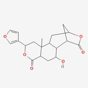 molecular formula C19H22O6 B1607132 (2S)-2|A-(3-Furyl)-5,6,6a|A,7,10,11,11a|A,11b-octahydro-6|A-hydroxy-11b|A-methyl-7|A,10|A-methano-2H-pyrano[4,3-g][3]benzoxepine-4,8(1H,4a|AH)-dione CAS No. 67567-14-0