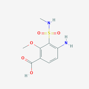 molecular formula C9H12N2O5S B1607182 4-Amino-5-methylaminosulphonyl-o-anisic acid CAS No. 57734-46-0