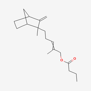 Butanoic acid, 2-methyl-5-(2-methyl-3-methylenebicyclo[2.2.1]hept-2-yl)-2-penten-1-yl ester