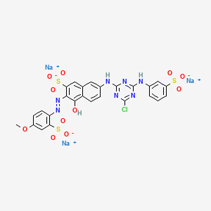 2-Naphthalenesulfonic acid, 7-((4-chloro-6-((3-sulfophenyl)amino)-1,3,5-triazin-2-yl)amino)-4-hydroxy-3-(2-(4-methoxy-2-sulfophenyl)diazenyl)-, sodium salt (1:3)