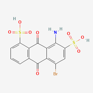 molecular formula C14H8BrNO8S2 B1607237 4-Amino-1-bromo-9,10-dihydro-9,10-dioxoanthracene-3,5-disulphonic acid CAS No. 82-32-6