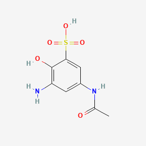 molecular formula C8H10N2O5S B1607270 5-Acetamido-3-amino-2-hydroxybenzenesulphonic acid CAS No. 6856-14-0