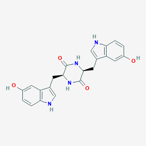 molecular formula C22H20N4O4 B160741 (3s,6s)-3,6-Bis[(5-hydroxy-1h-indol-3-yl)methyl]piperazine-2,5-dione CAS No. 136004-14-3