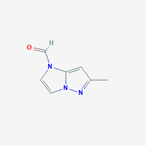 molecular formula C7H7N3O B160748 6-Methyl-1H-imidazo[1,2-b]pyrazole-1-carbaldehyde CAS No. 135829-75-3
