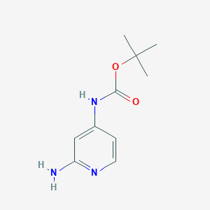 molecular formula C10H15N3O2 B160752 叔丁基（2-氨基吡啶-4-基）氨基甲酸酯 CAS No. 128619-01-2