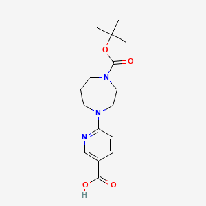 molecular formula C11H15N3O2 B1607534 6-(4-(tert-Butoxycarbonyl)-1,4-diazepan-1-yl)nicotinic acid CAS No. 502133-50-8