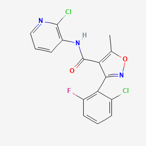 molecular formula C16H10Cl2FN3O2 B1607546 3-(2-Chloro-6-fluorophenyl)-N-(2-chloro-3-pyridinyl)-5-methyl-4-isoxazolecarboxamide CAS No. 368869-90-3