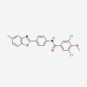 molecular formula C22H16Cl2N2O3 B1607564 3,5-dichloro-4-methoxy-N-[4-(5-methyl-1,3-benzoxazol-2-yl)phenyl]benzamide CAS No. 6028-38-2