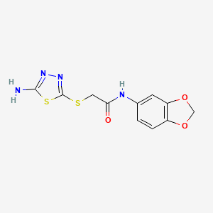2-[(5-amino-1,3,4-thiadiazol-2-yl)thio]-N-(1,3-benzodioxol-5-yl)acetamide