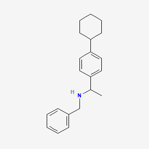 molecular formula C21H27N B1607603 Benzyl-[1-(4-cyclohexylphenyl)ethyl]amine CAS No. 74068-21-6