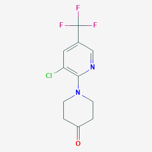molecular formula C11H10ClF3N2O B1607636 1-[3-Chloro-5-(trifluoromethyl)pyridin-2-yl]piperidin-4-one CAS No. 339029-35-5