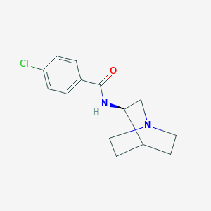 molecular formula C14H17ClN2O B160764 Benzamide, N-(3R)-1-azabicyclo[2.2.2]oct-3-yl-4-chloro- CAS No. 711085-63-1