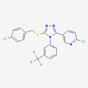 2-Chloro-5-(5-[(4-chlorobenzyl)thio]-4-[3-(trifluoromethyl)phenyl]-4H-1,2,4-triazol-3-YL)pyridine