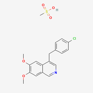 molecular formula C19H20ClNO5S B1607673 4-(p-Chlorobenzyl)-6,7-dimethoxyisoquinolinium methanesulphonate CAS No. 61189-88-6