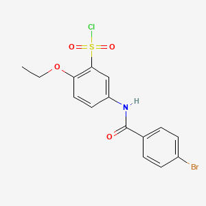 5-(4-Bromobenzamido)-2-ethoxybenzene-1-sulfonyl chloride