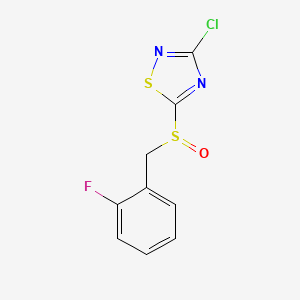 molecular formula C9H6ClFN2OS2 B1607712 3-Chloro-5-(2-fluorobenzylsulfinyl)-1,2,4-thiadiazole CAS No. 486997-72-2
