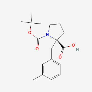 molecular formula C18H25NO4 B1607713 (R)-1-(tert-Butoxycarbonyl)-2-(3-methylbenzyl)pyrrolidine-2-carboxylic acid CAS No. 959576-63-7