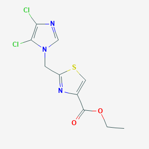 molecular formula C10H9Cl2N3O2S B1607736 ethyl 2-[(4,5-dichloro-1H-imidazol-1-yl)methyl]-1,3-thiazole-4-carboxylate CAS No. 175202-20-7