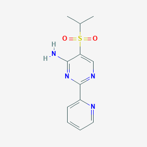 molecular formula C12H14N4O2S B1607753 5-(Isopropylsulfonyl)-2-(2-pyridyl)pyrimidin-4-amine CAS No. 175202-02-5