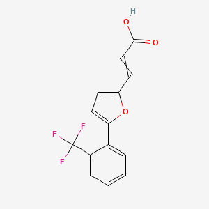 molecular formula C14H9F3O3 B1607755 3-{5-[2-(Trifluoromethyl)phenyl]-2-furyl}acrylic acid CAS No. 480425-31-8