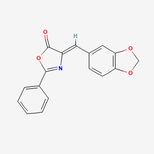 molecular formula C17H11NO4 B1607777 2-苯基-4-胡椒醛基-2-噁唑啉-5-酮 CAS No. 6412-89-1