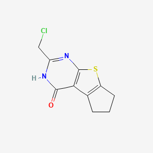 molecular formula C10H9ClN2OS B1607783 2-(chloromethyl)-3,5,6,7-tetrahydro-4H-cyclopenta[4,5]thieno[2,3-d]pyrimidin-4-one CAS No. 91225-70-6
