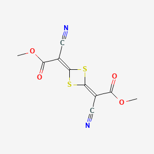 molecular formula C10H6N2O4S2 B1607788 Methyl 2-cyano-2-[4-(1-cyano-2-methoxy-2-oxoethylidene)-1,3-dithietan-2-ylidene]acetate CAS No. 52046-75-0